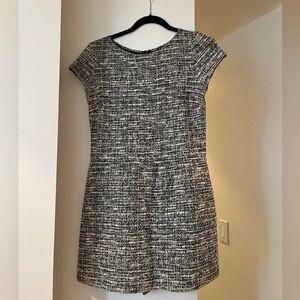 Aqua Black and White Textured Mini romper